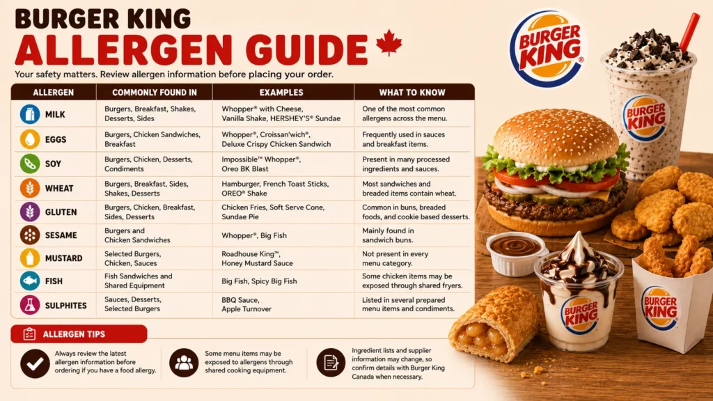 Burger King Allergen Guide