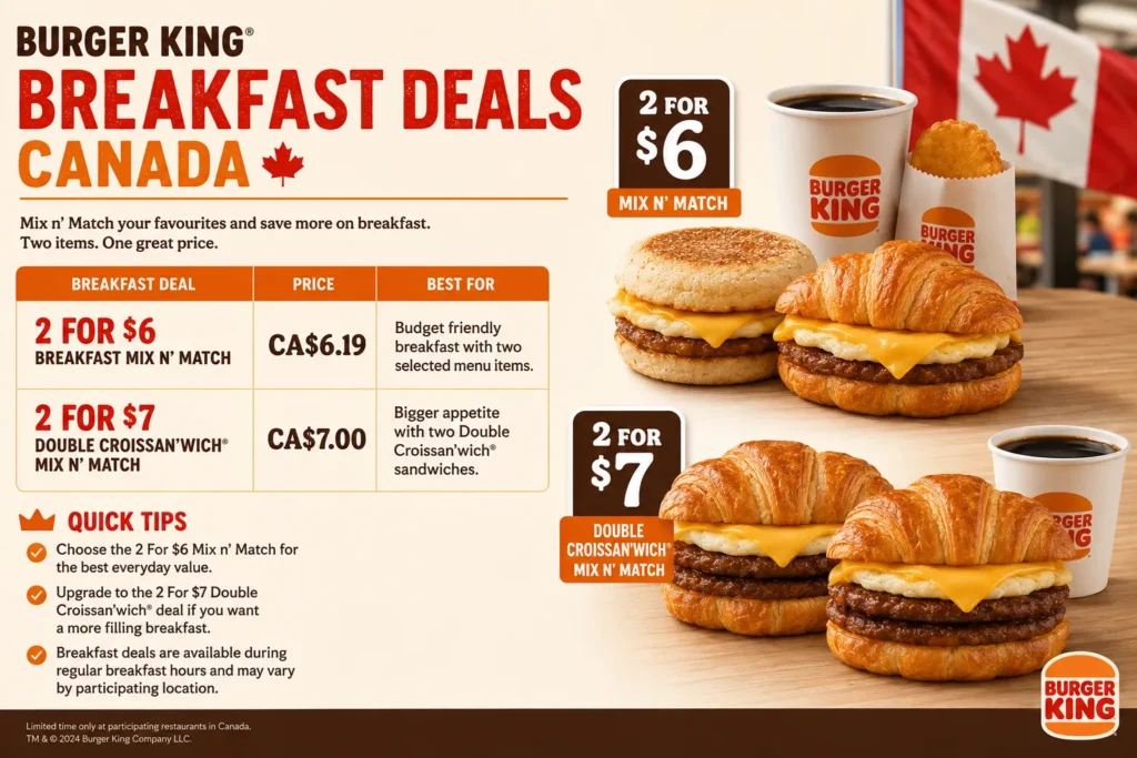 Burger King Breakfast Deals Canada