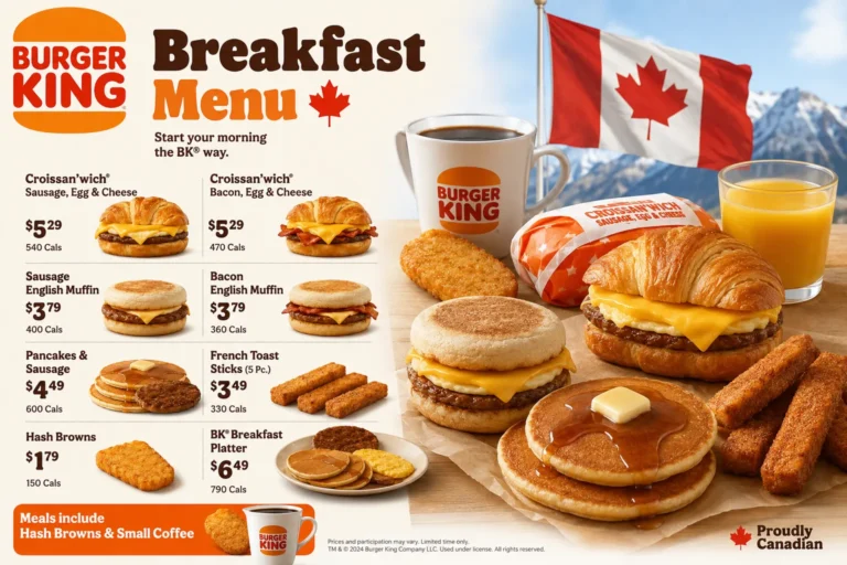 Burger King Breakfast Menu Canada