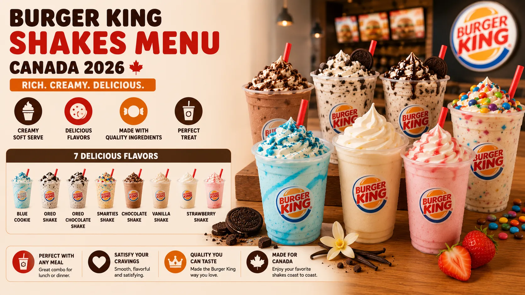 Burger King Shakes Menu Canada