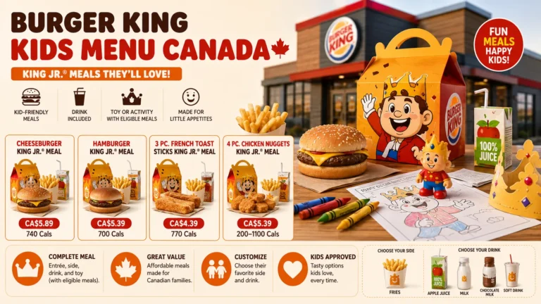 Burger King kids menu