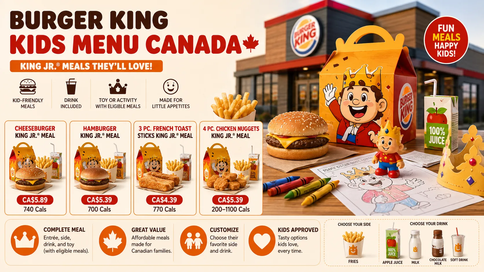 Burger King kids menu