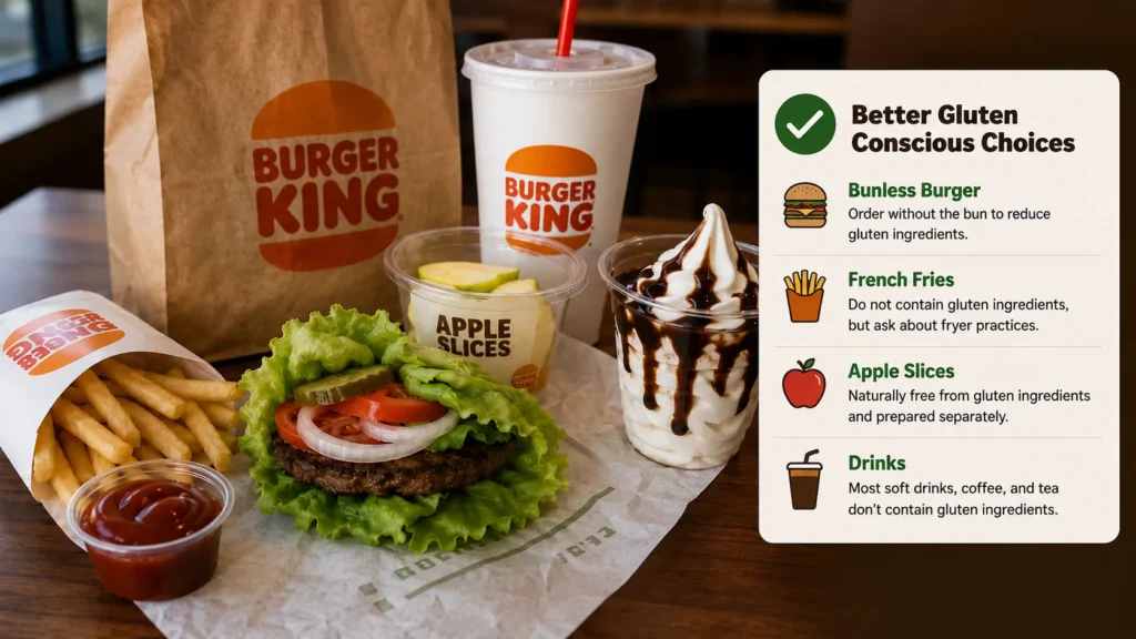 Burger King gluten-conscious options meal

